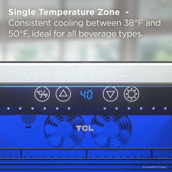 TCL 24 in. Single Zone 161 Cans Stainless Beverage Cooler