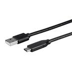 13 ft. Cables and Adapters; USB Type C to USB-A 2.0 Cable - 480 Mbps, 3 Amp, 26AWG, Black