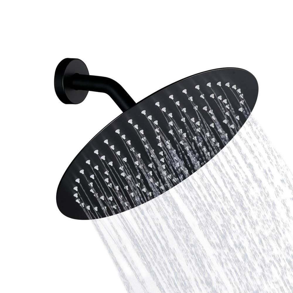 1-Spray Patterns with 1.8 GPM 12 in. Wall Mount Rain Fixed Shower Head in Matte Black price history on PriceWatchPro