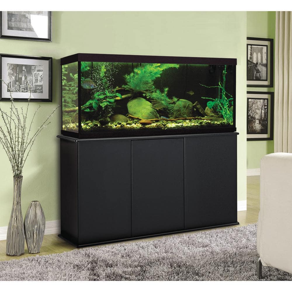 Black Wood 55 Gallon Aquarium Stand Cabinet