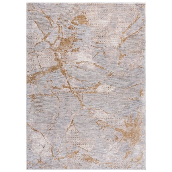 Garnet 9 ft. x 12 ft. Gray/Gold Abstract Area Rug