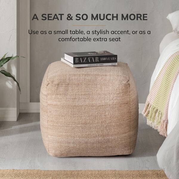 Anji Mountain Mariner 18' Dark Brown Rectangular Upholstered Pouf