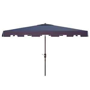 Zimmerman 10 ft. Aluminum Rectangular Market Tilt Patio Umbrella in Navy/White