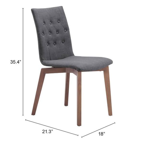 Set Of Two Gray And Brown Upholstered Fabric Side Chairs Set Of Two Gray And Brown Upholstered Fabric Side Chairs