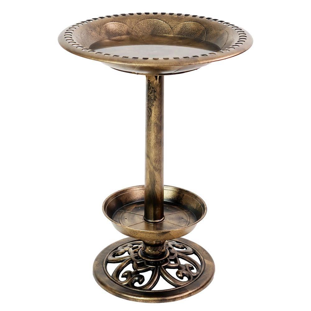 Patio Premier Brushed Bronze Birdbath with Planter 341004 - The Home Depot