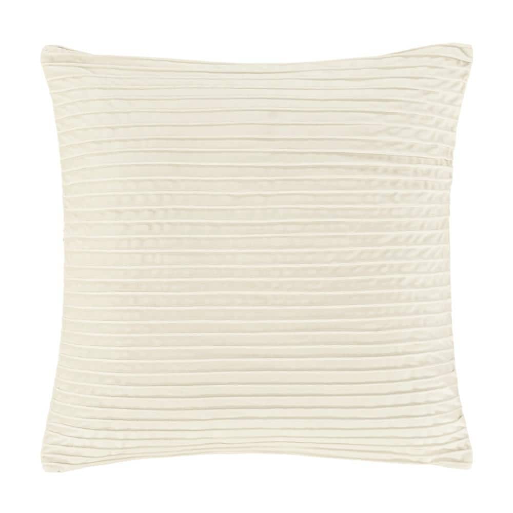 Toulhouse Straight Ivory Polyester 20 in. Square Decorative Throw Pillow Co