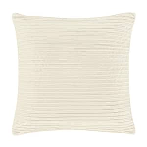 Toulhouse Straight Ivory Polyester 20 in. Square Decorative Throw Pillow Cover 20 x 20 in.