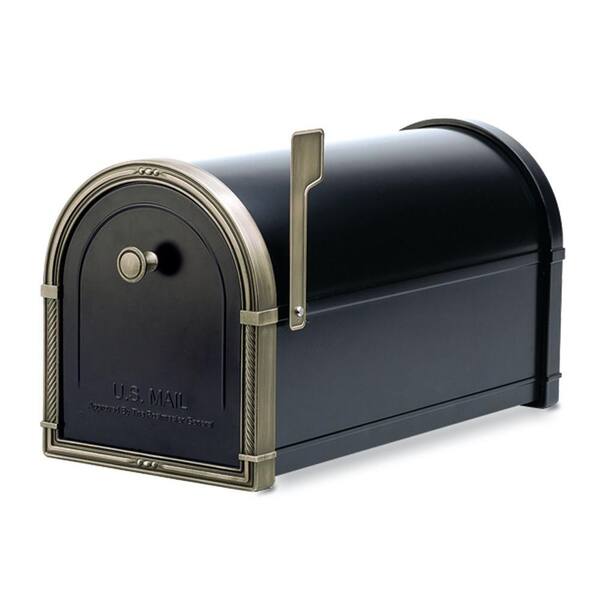 Architectural Mailboxes Coronado Black with Antique Bronze Accents Post-Mount Mailbox