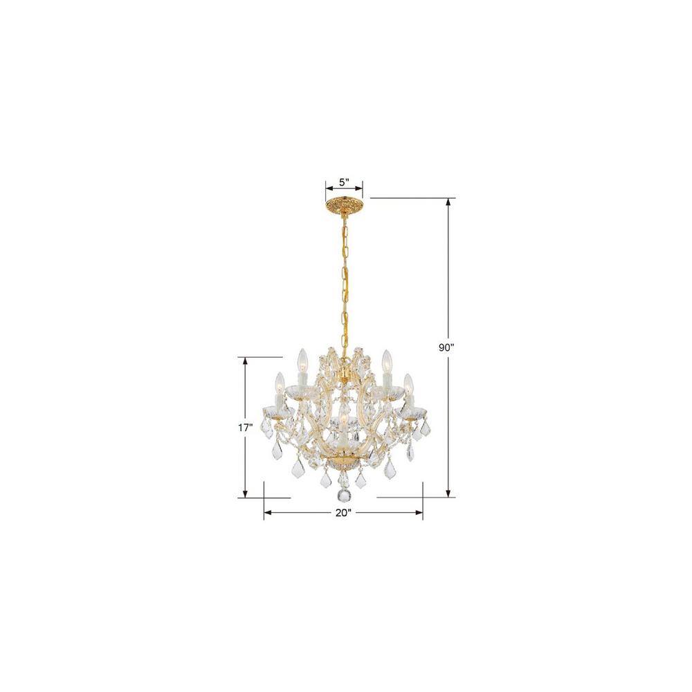 Gold Mini Crystal Candle Chandelier with Clear Italian Crystals