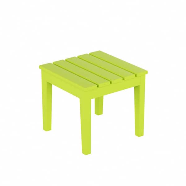 WESTIN OUTDOOR Shoreside Lime Square HDPE Plastic 18 in. Modern Outdoor Side Table