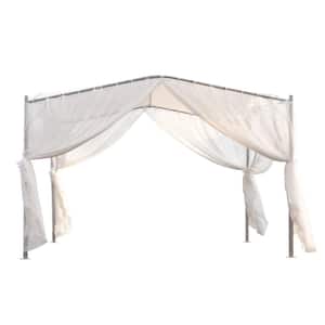 11.5 ft. x 11.5 ft. White Patio Gazebo with Metal Frame and Top Canopy Sun Screen for Lawn