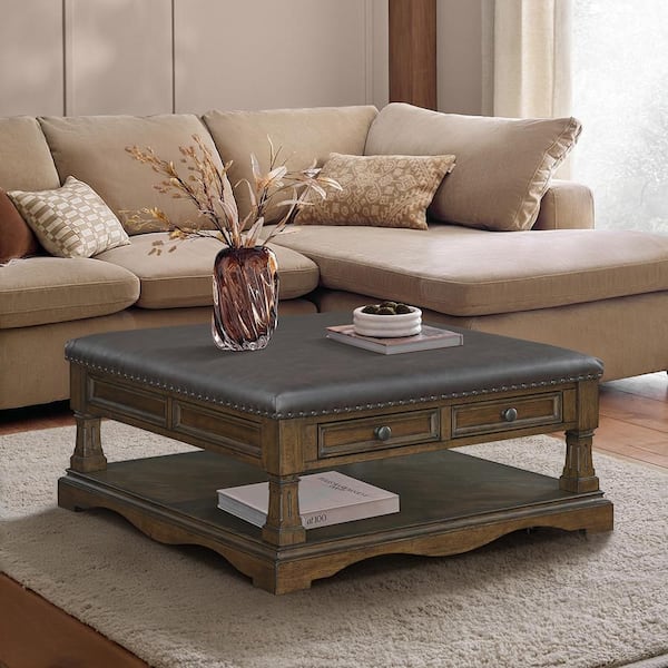 Ridley 39 in. Brown Finish Rectangle Wood Cocktail Table