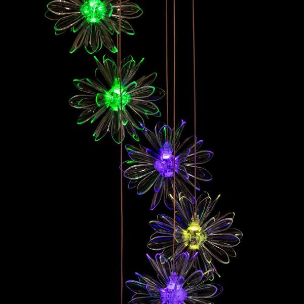Alpine Corporation 28 in. Outdoor Solar Powered Mobile with Color Changing  LED 3D Flowers QLP840SLR-CC - The Home Depot