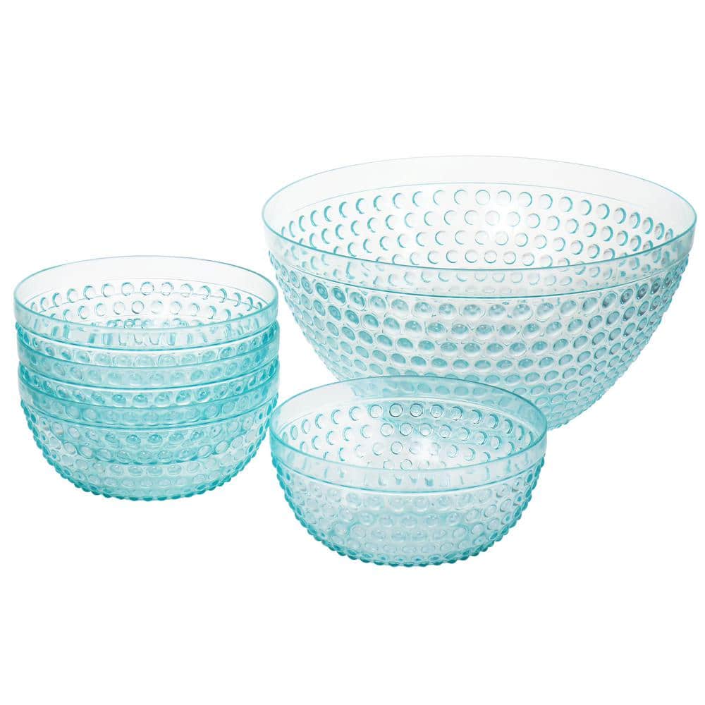 Photos - Tray 10 in. 120 fl.oz Light Blue Plastic 5Pc Serving Bowl with Bowl Set 9851168