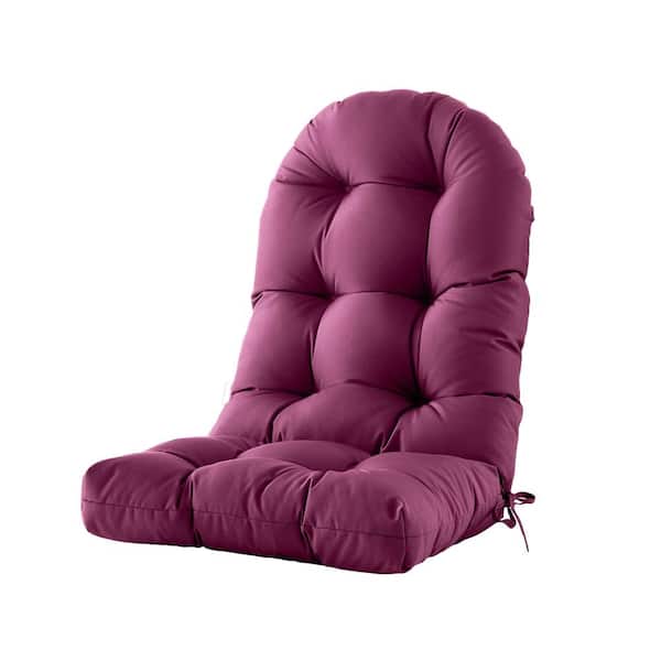 High-Back Seat Cushion - 48"x21"x4"Outdoor Adirondack Chair Cushion for Patio Furniture with Tie,Plum