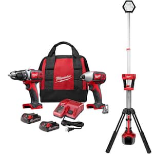 M18 18-Volt Lithium-Ion Cordless Drill Driver/Impact Driver Combo Kit (2-Tool) W/Two 1.5Ah Batteries & Tower Light