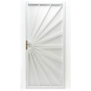 36 in. x 80 in. 369 Series White Prehung Universal Hinge Outswing Sunshine Security Door