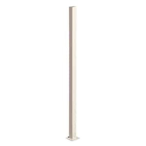 2 in. x 2 in. x 60 in. Navajo White Steel Fence Post with Flange
