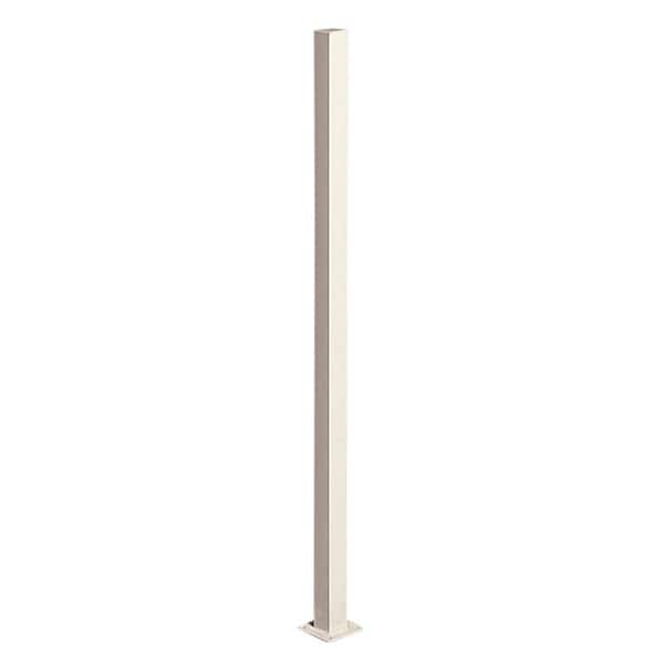 First Alert 2 in. x 2 in. x 60 in. Navajo White Steel Fence Post with Flange