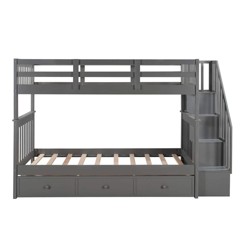 HomeRoots Amelia Gray Wood Frame Twin Platform Bed 2000404035 - The ...