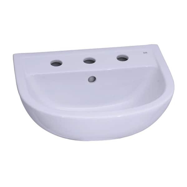 Compact 450 18 in. Pedestal Combo Bathroom Sink for 8 in. Widespread in White Compact 450 18 in. Pedestal Combo Bathroom Sink for 8 in. Widespread in White