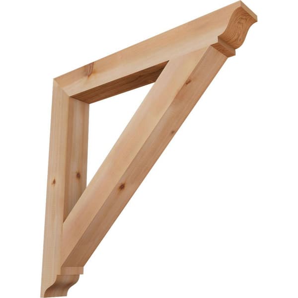 Ekena Millwork 3.5 in. x 32 in. x 32 in. Western Red Cedar Traditional Smooth Bracket