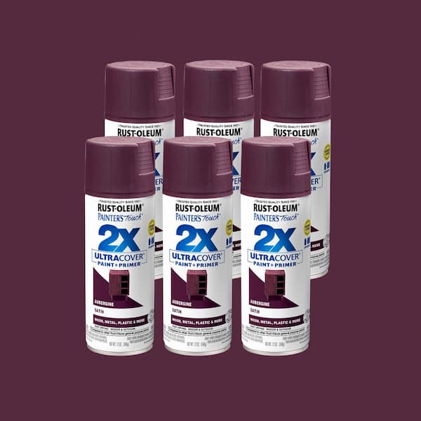 12 oz. Aubergine Satin General Purpose Spray Paint (6-Pack)