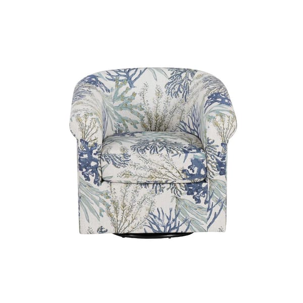 Lonnie Blue Ocean Polyester Club Chair with Swivel