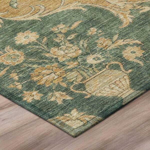 Chantille Machine Washable Indoor/Outdoor Abstract ACN3080 Emerald 2 ft. x 3 ft. Accent Rug