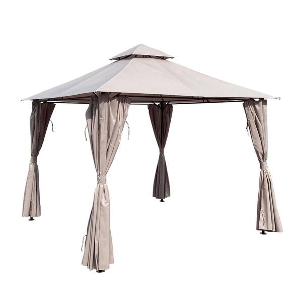 cenadinz 10 ft. x 10 ft. Outdoor Patio Garden Gazebo Canopy, Outdoor Shading, Gazebo Tent With Curtains