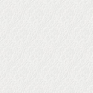 Annecy Paintable Vinyl White Unpasted Removable Wallpaper