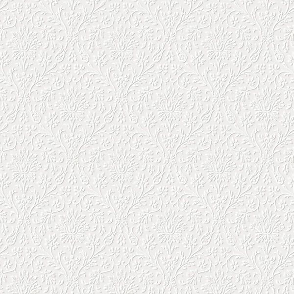 Laura Ashley Annecy Paintable White Unpasted Removable Wallpaper Sample