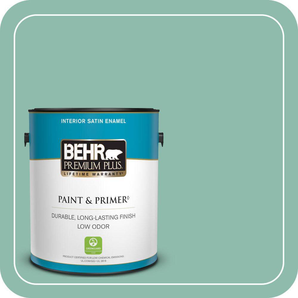 1 gal. #MQ6-37 Mild Evergreen Satin Enamel Low Odor Interior Paint & Primer price history on PriceWatchPro