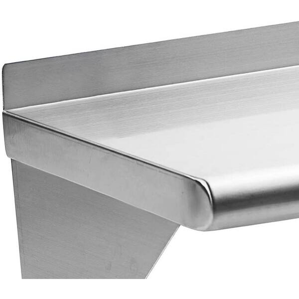 TRINITY Stainless Steel Stainless Steel Bracket Shelf 24-in L x 12-in D (2  Decorative Shelves) in the Wall Mounted Shelving department at