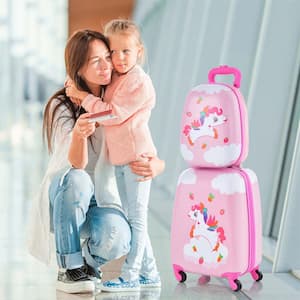 2-Piece Kids Carryon Luggage Set 12 in. Backpack and 16 in. Rolling Suitcase for Travel