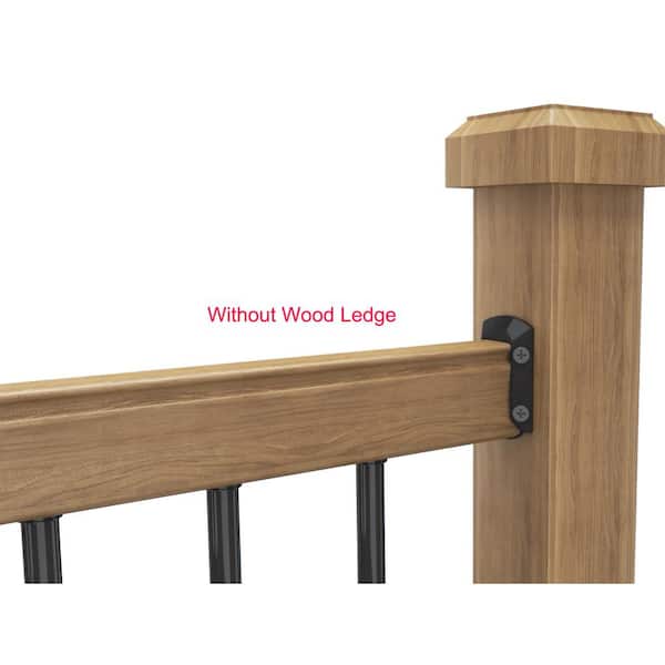 Veranda 37 in. x 6 ft. Brown Wood with Deck Rail Kit PTL edge