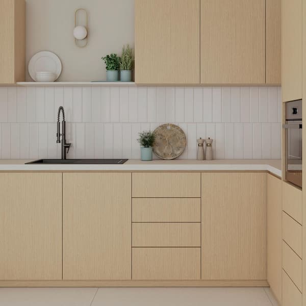 CRUZ BAY STUDIO Facet 3 in. x 12 in. Glazed White Gloss