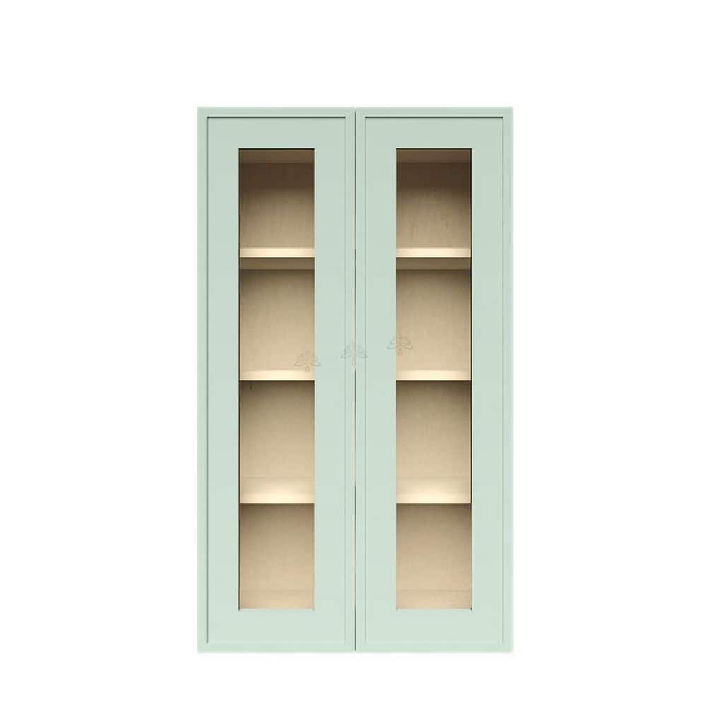 Slim Shaker Assembled 33 in. W x 42 in. H x 12 in. D Wall Kitchen Cabinet in Green price history on PriceWatchPro