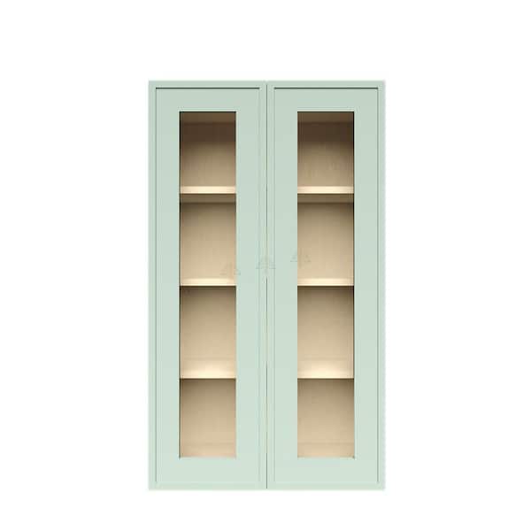 Slim Shaker Assembled 36 in. W x 42 in. H x 12 in. D Wall Kitchen Cabinet in Green