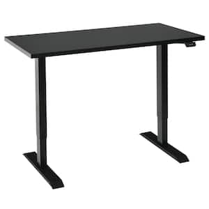 48 in. Black Electric Sit to Stand Desk Adjustable Standing Workstation Desk with Black Tabletop