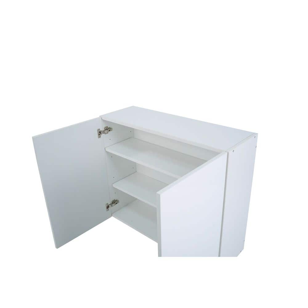 White Gloss 36" Frameless Wall Kitchen Cabinet with Soft Close Doors