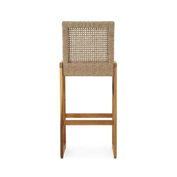 Noble House Charlotter Faux Rattan Outdoor Bar Stool (2-Pack