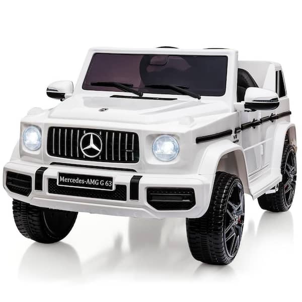 Ride on Car for Kids, 12- Volt Power Battery Electric Vehicles Licensed Land Rover Ride Truck Mp3 Player Rocking White