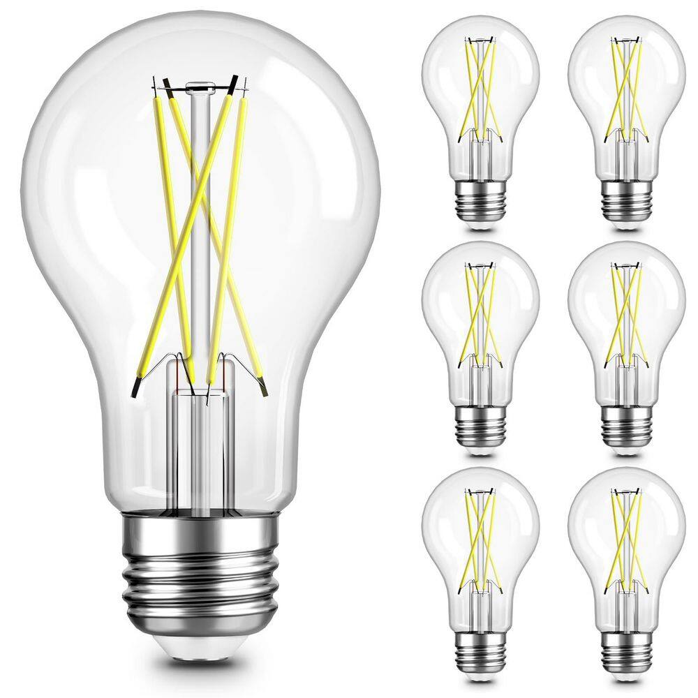 60-Watt Equivalent A19 Non-Dimmable Clear Glass Filament LED Light Bulb Daylight 5000K (6-Pack) price history on PriceWatchPro