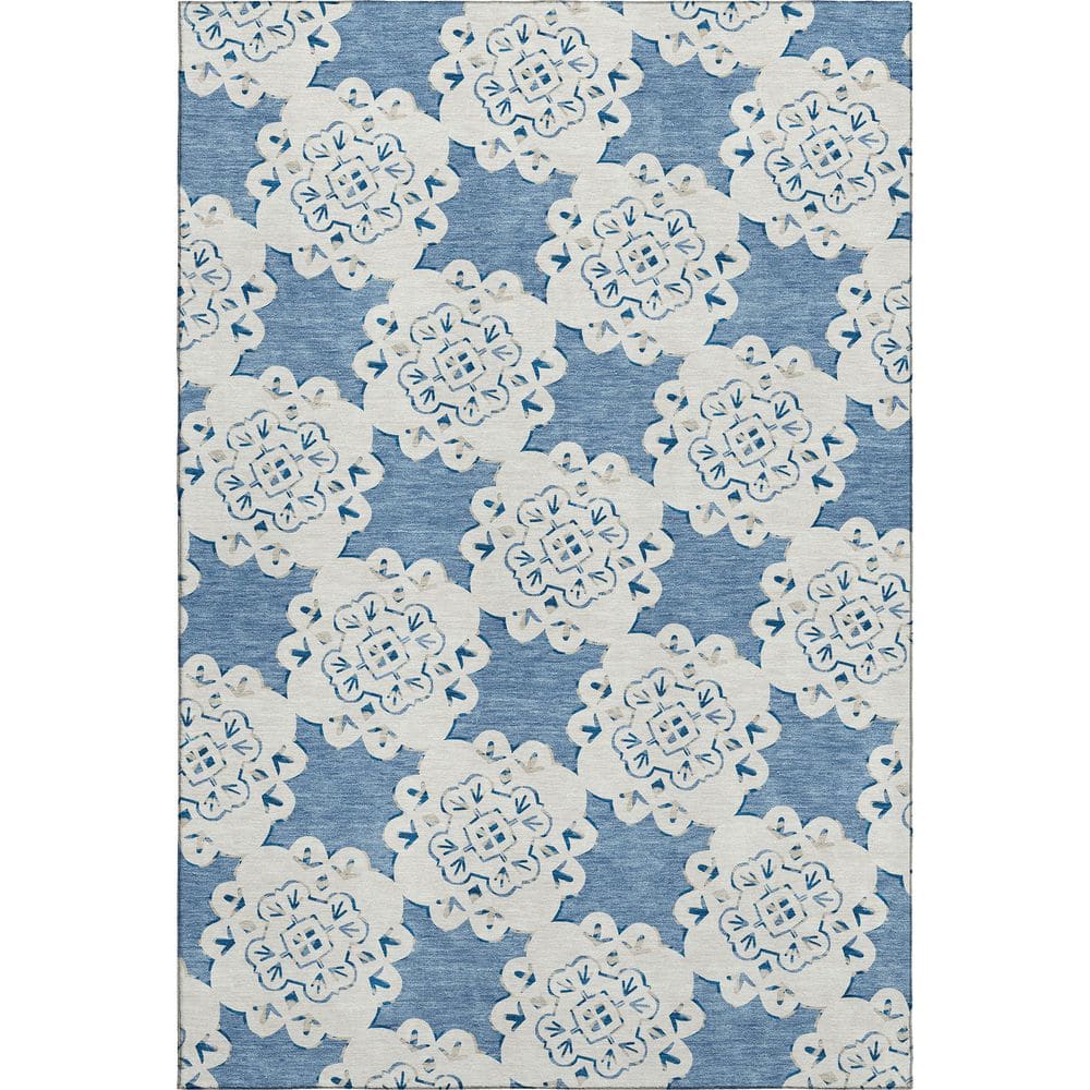 Mayfield Premium Machine Washable Abstract AMF2352 Blue 5 ft. x 7 ft. 6 in. Area Rug price history on PriceWatchPro