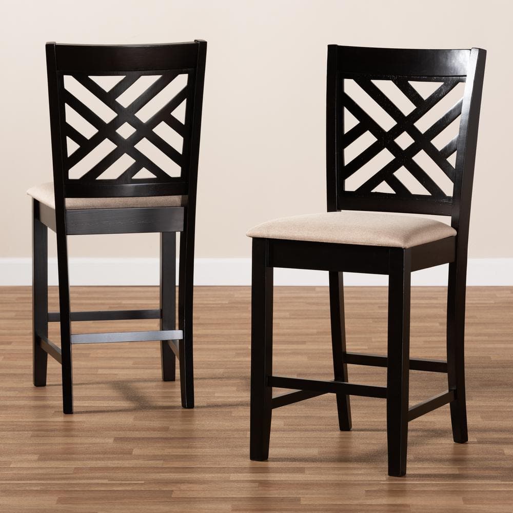 Espresso Brown Wood Counter Height Pub Chair Set
