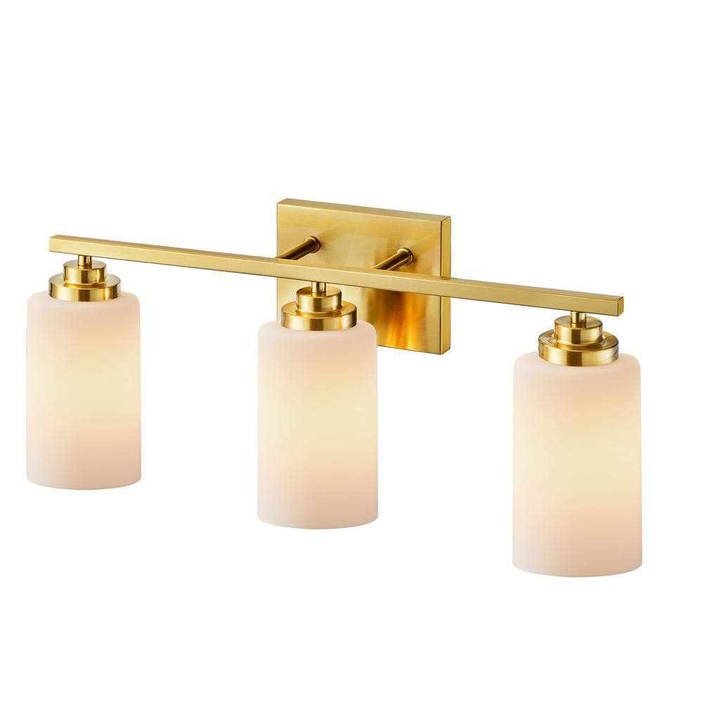 Gold Brass 3-Light Dimmable Outdoor Vanity Light