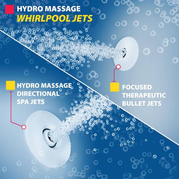 Universal Tubs - Universal Collection 26 in. L x 46 in. W Whirlpool Jetted Bathtub with Left Drain in White with Powered Fast Drain