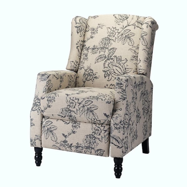 JAYDEN CREATION Celia Indigo Fabric Standard (No Motion) Recliner ...