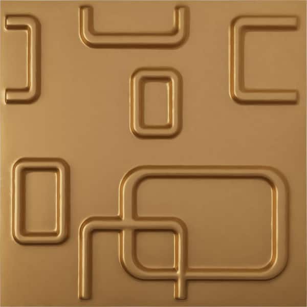 11-7/8"W x 11-7/8"H Oslo EnduraWall Decorative 3D Wall Panel, Gold (Covers 0.98 Sq.Ft.)